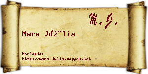 Mars Júlia névjegykártya